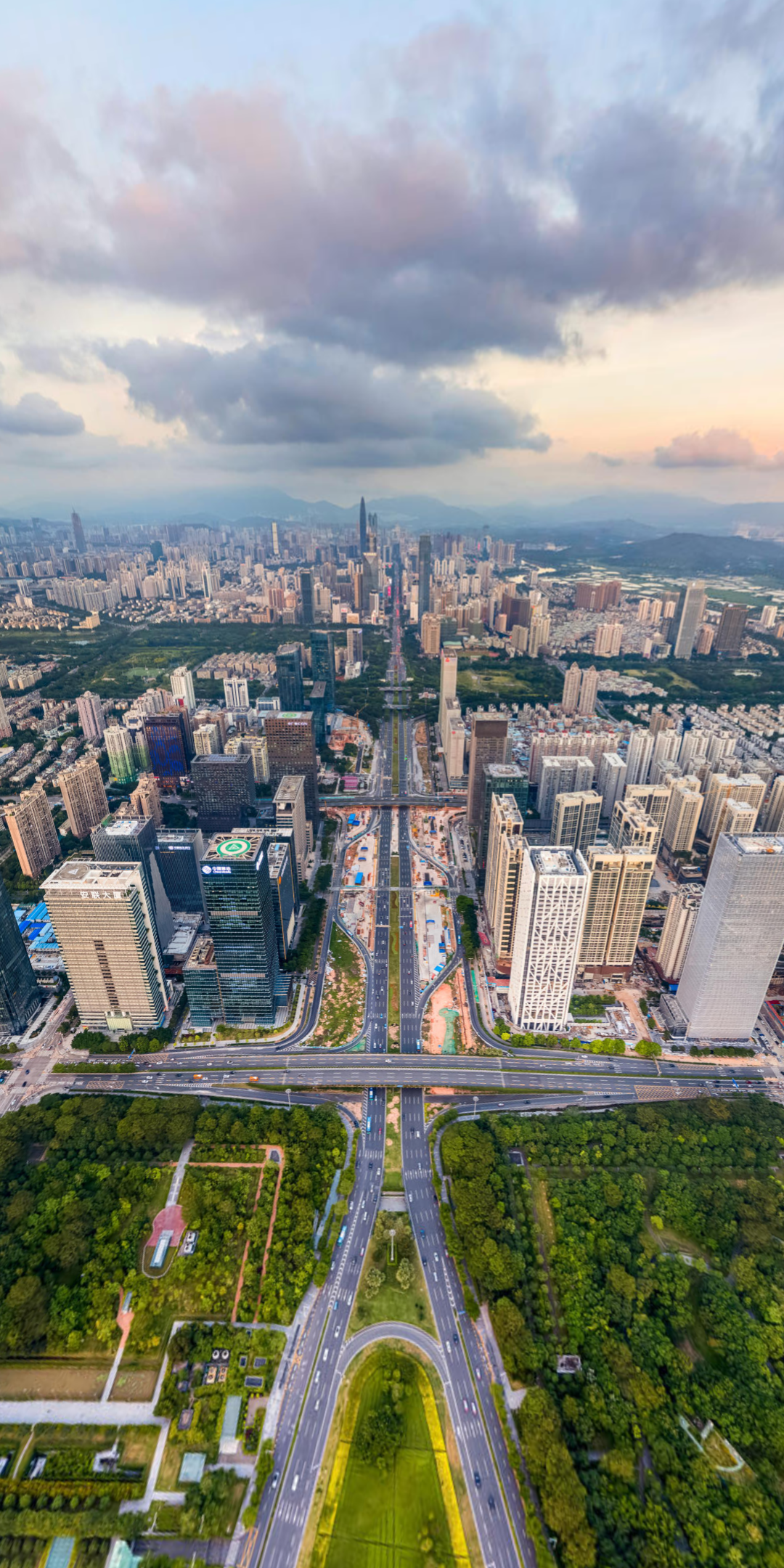 深圳中轴线航拍,莲花山-市民中心-会展中心