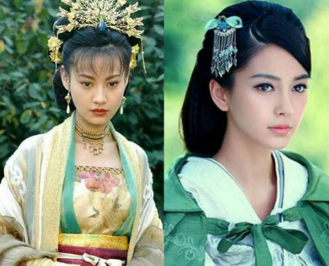 杨雪和杨颖,这一对也经常被说长得很像.