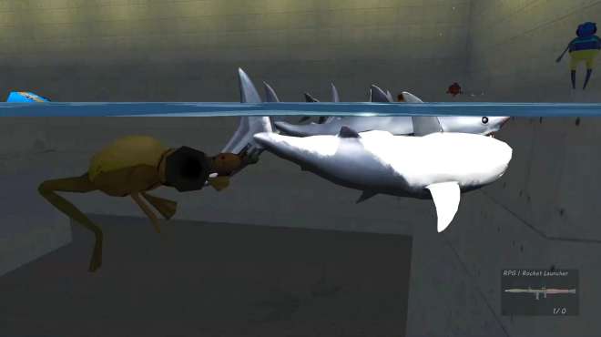 [图]偷偷潜入水底，将轰坦克的大炮对准一群鲨鱼，结果会怎样？