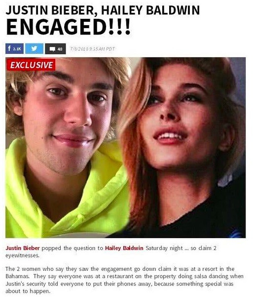 刚订婚就甜到齁!贾斯丁比伯晒与未婚妻共浴拥吻照