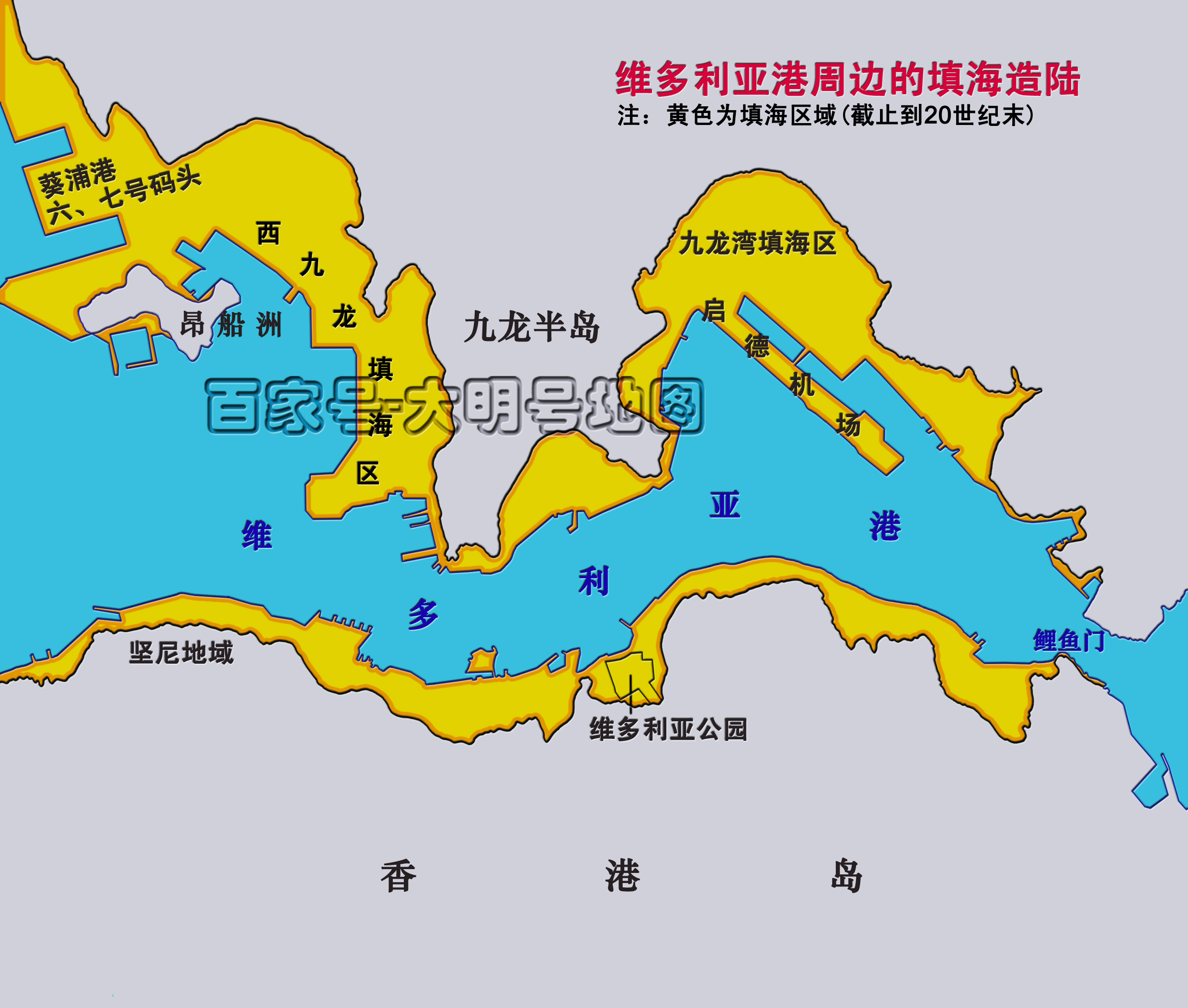 图说香港填海,百余年时间增加75平方公里土地,比两个