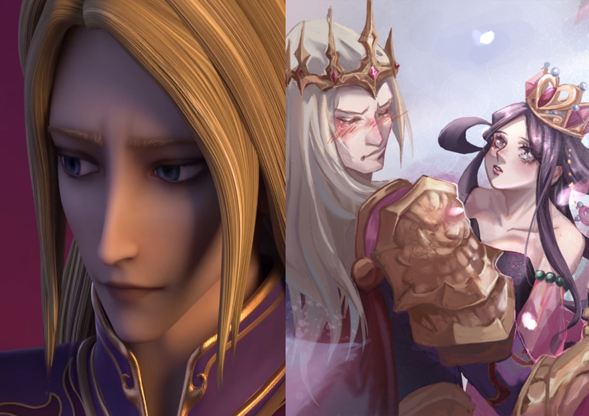 叶罗丽:五位叶粉公认情侣照,原图与手绘对比,冰默这对锁了