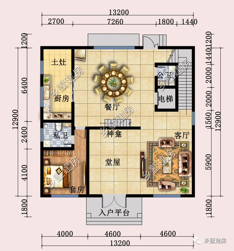 13x12米的欧式别墅,电梯 堂屋,繁荣光景透着王者风范!