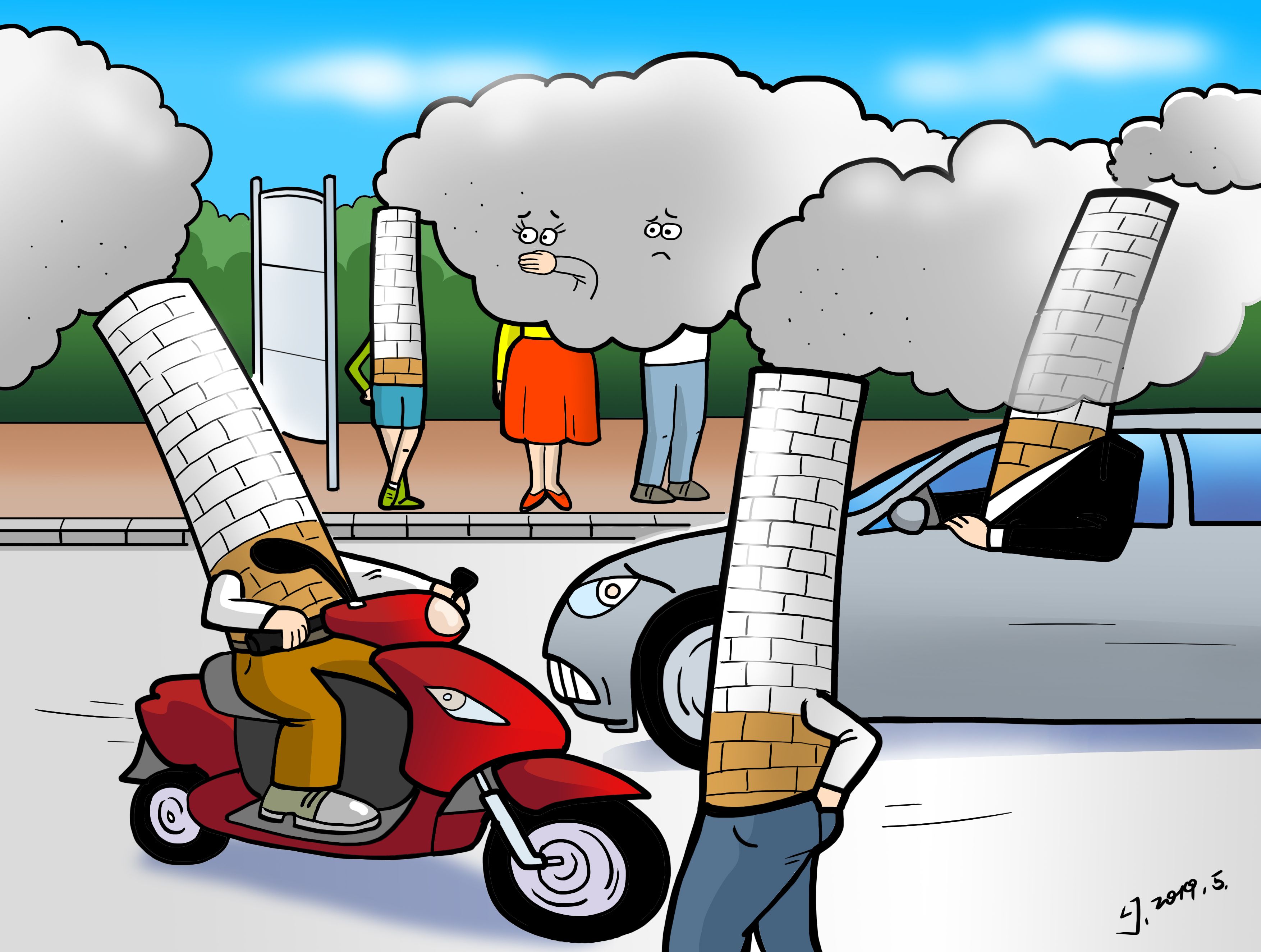 新闻漫画 | 移动"烟囱"