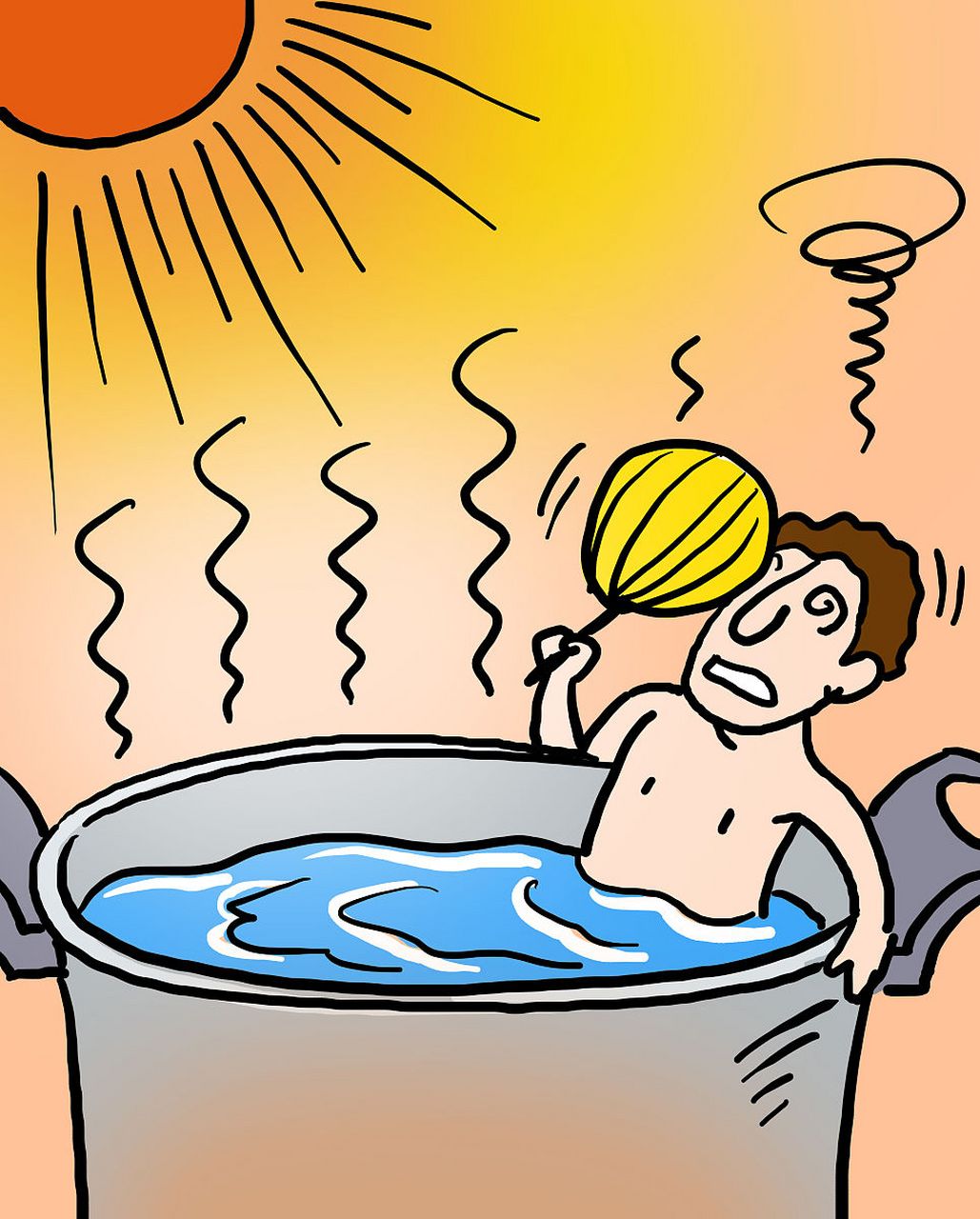 夏天是一个炎热的季节,人们常常需要采取一些措施来解暑.