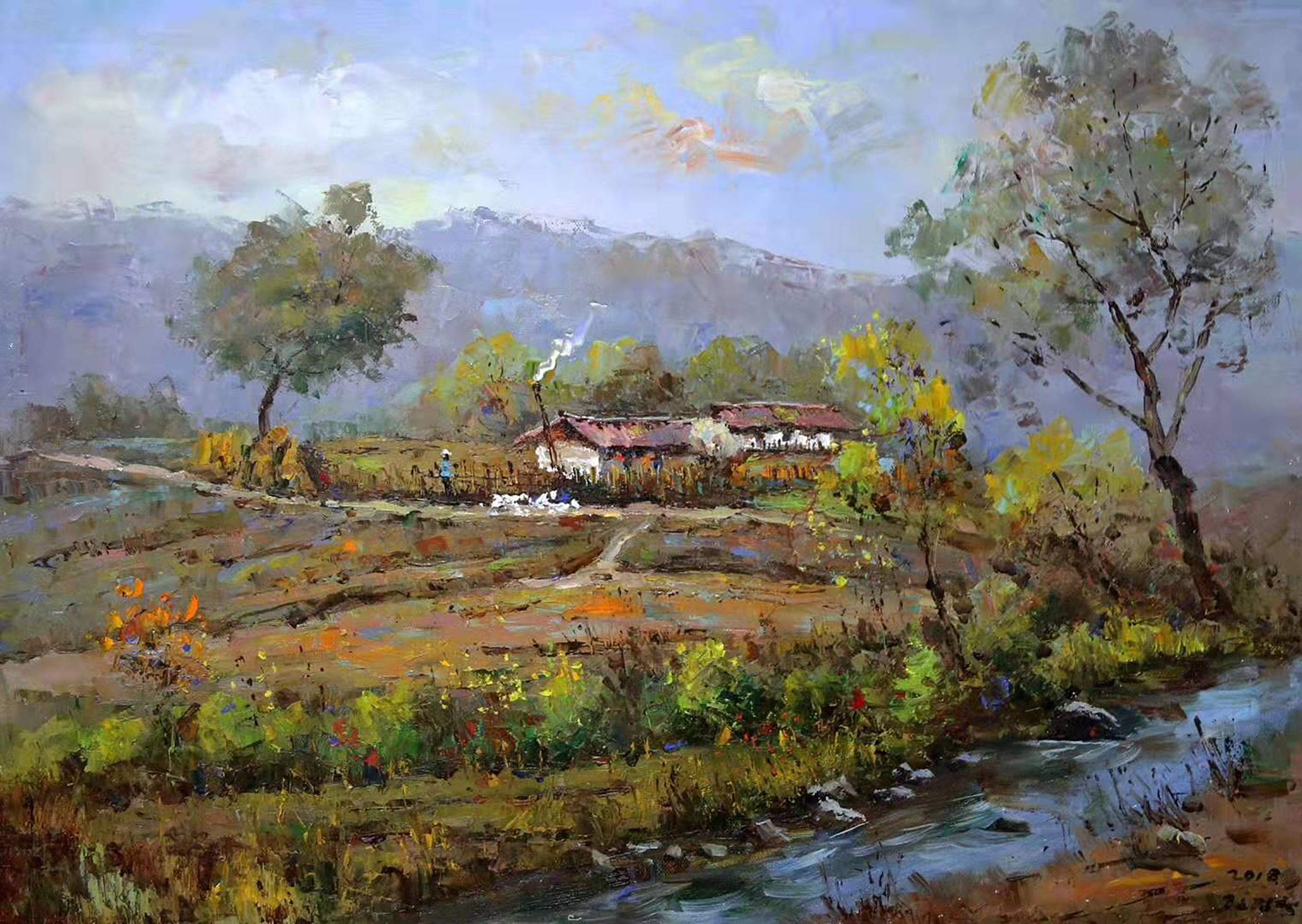 油画风景《最美的风景在路上》系列之六. 图1-6(油画):中朝友谊画廊.