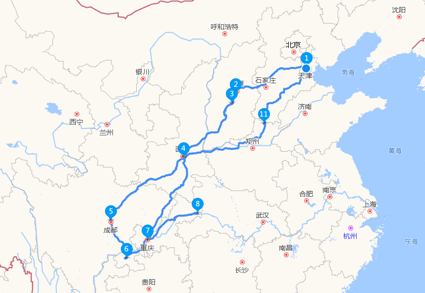 天津自驾四川,重庆 路线景点规划及费用明细