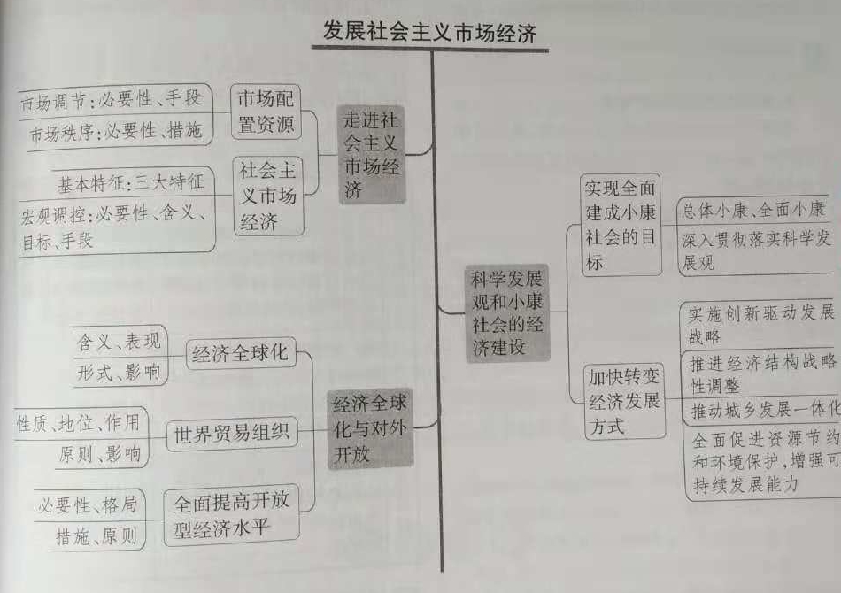 发展社会主义市场经济思维导图