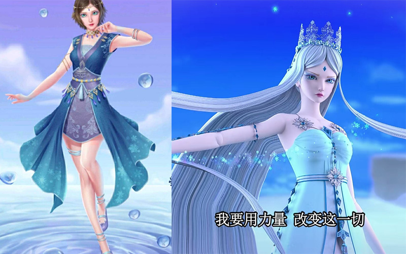 二次元画风下的叶罗丽美人,冰公主很清爽,莫纱太性感了!