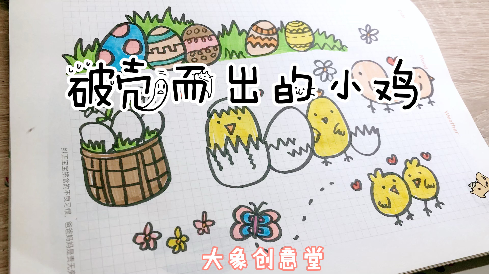 从鸡蛋到小鸡的简笔画,画萌萌哒的小鸡,小朋友们都喜欢!