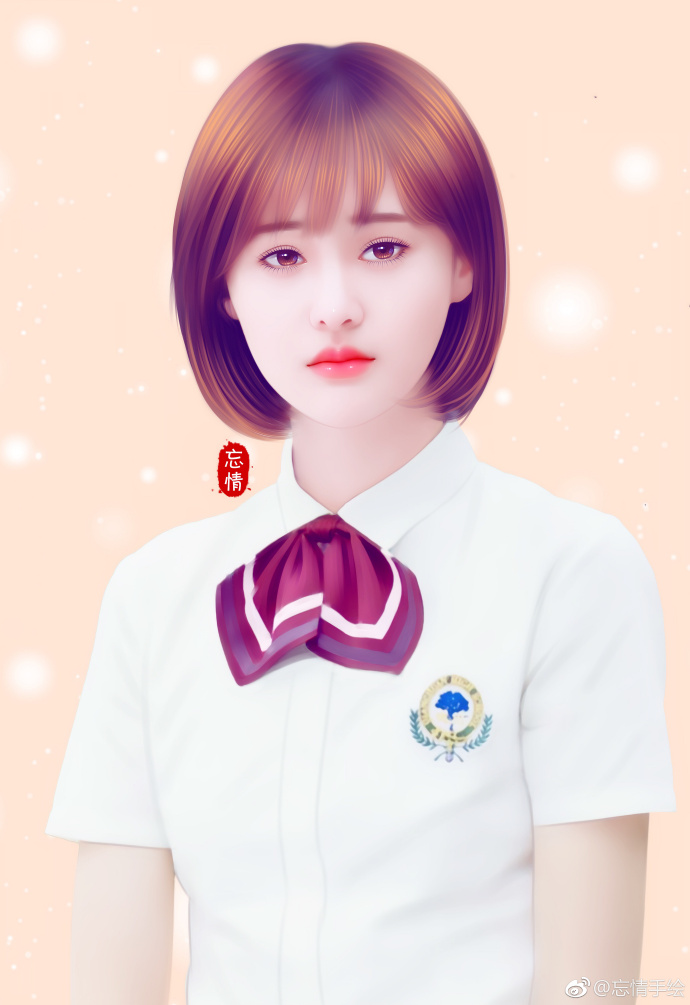 手绘郑爽立夏图来袭 是国民初恋的模样