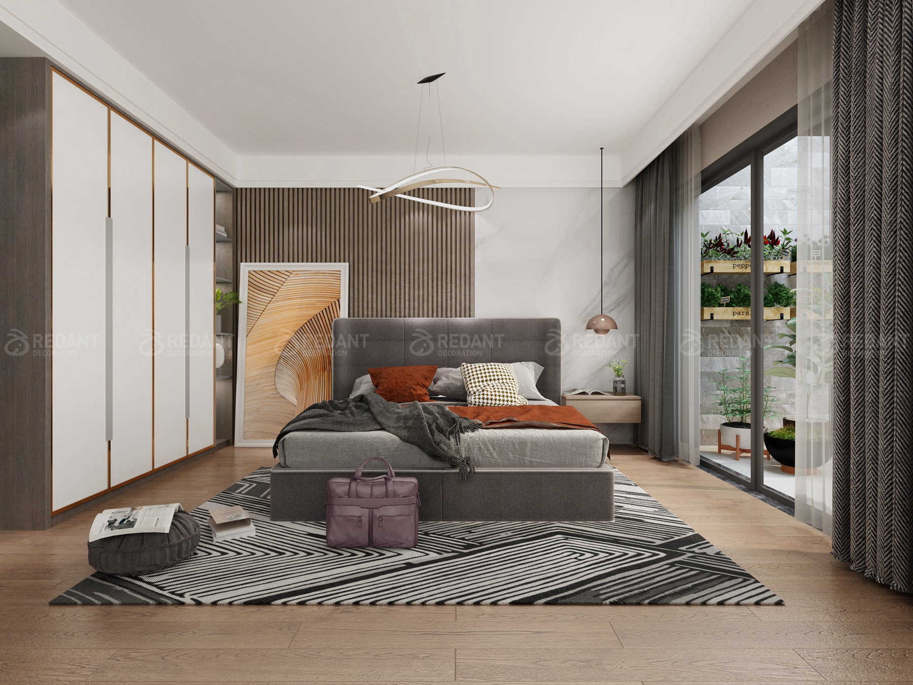 205平米的房子全包装修多少钱?现代风格四居室设计说明!