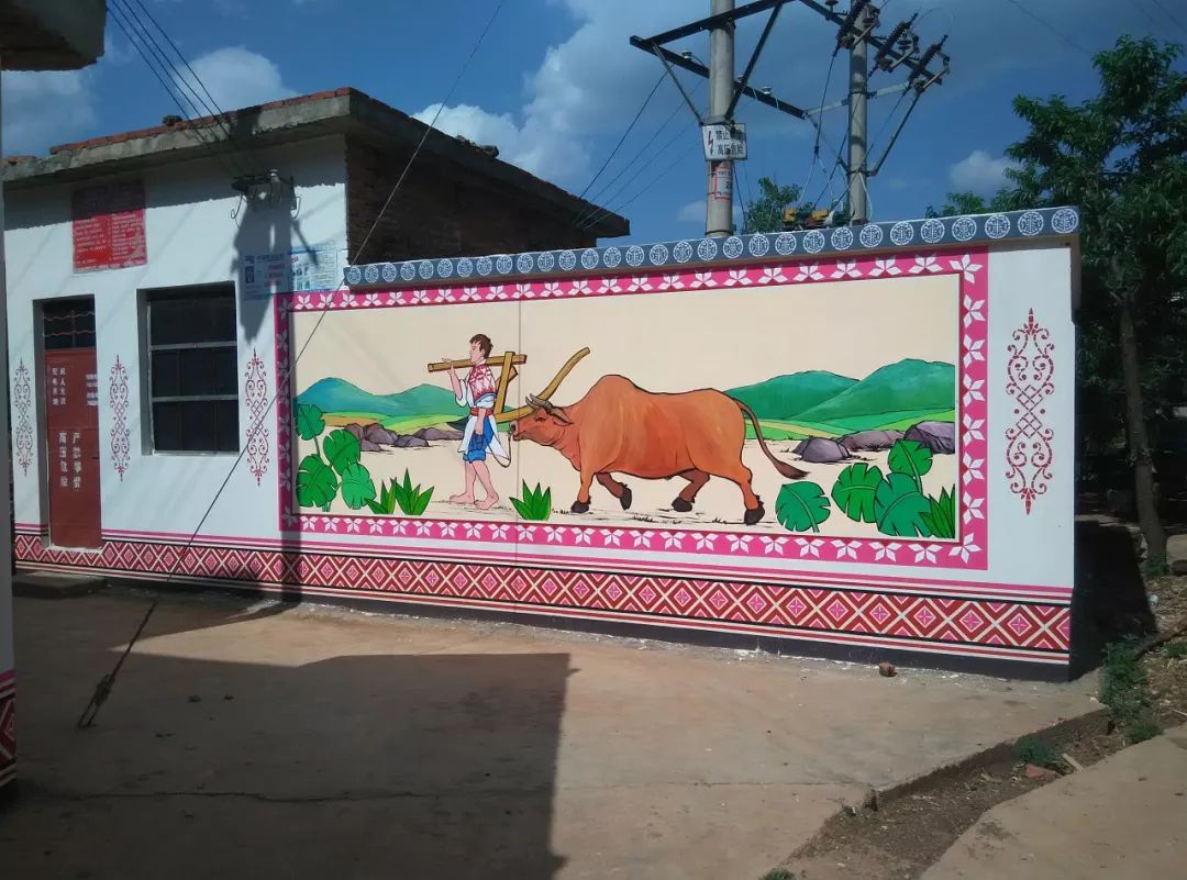云南苗族文化村建设彩绘墙绘