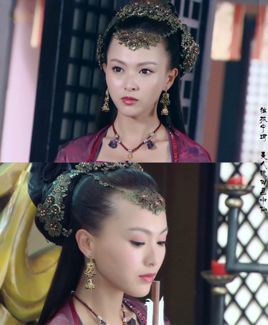额饰成就了古典唐嫣,唐嫣的古装离不开这9条额饰,图9真的美极了