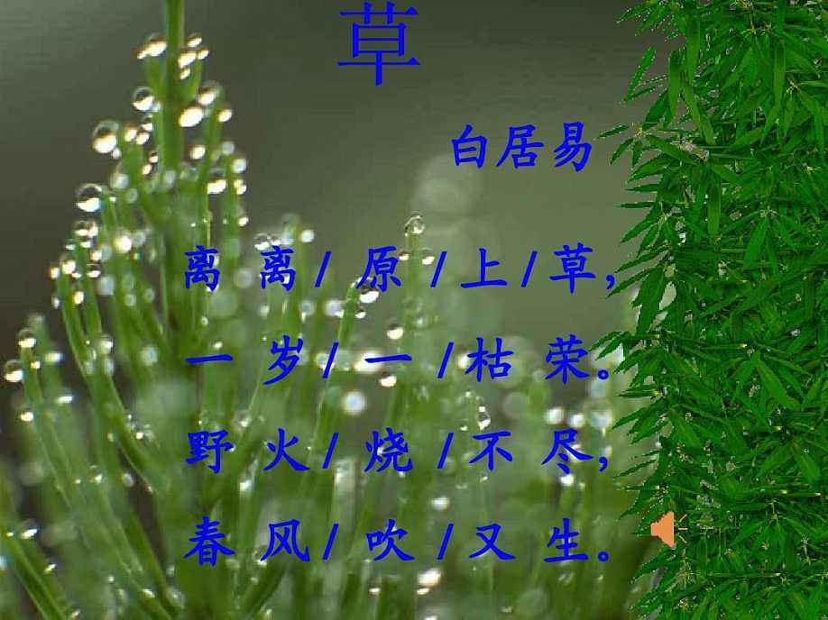 《草》诗词鉴赏,白居易