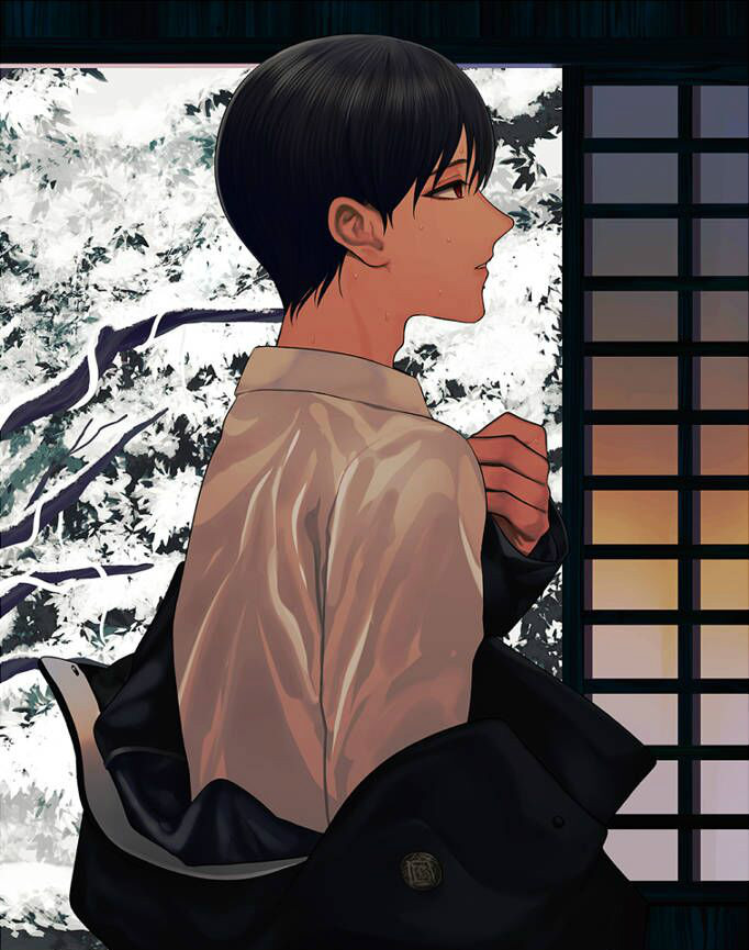 黑发红瞳妖冶蛇系美男插画,这样撩人的小哥哥你们喜欢吗?