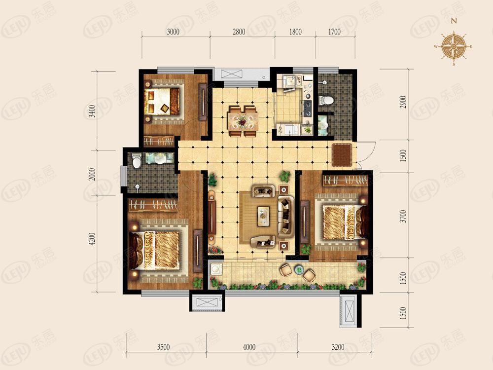 石家庄普通住宅高远森林城二期霖语,在售户型区间88.77~157.9㎡.
