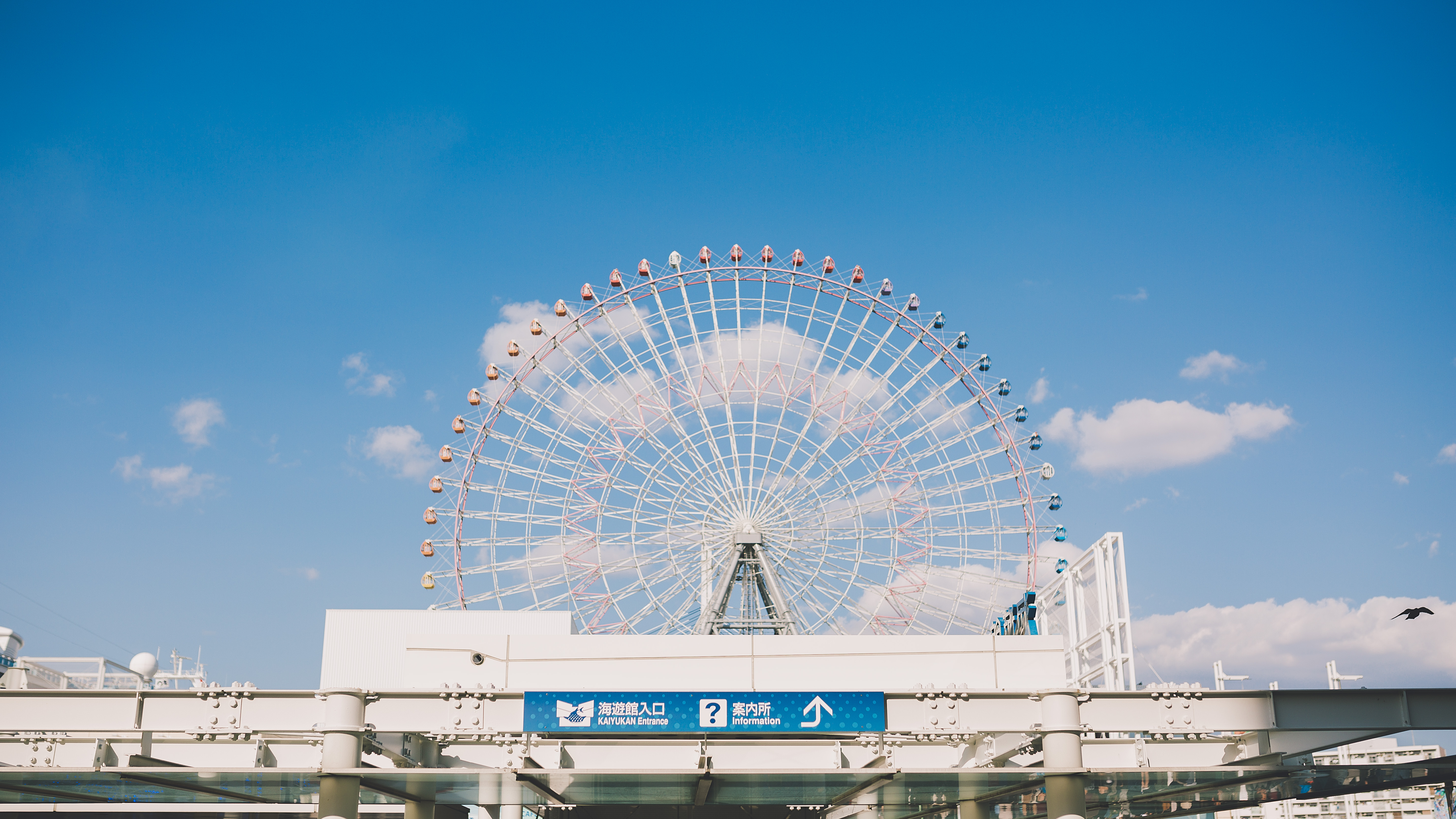 海游馆的摩天轮,最高处俯瞰大阪城