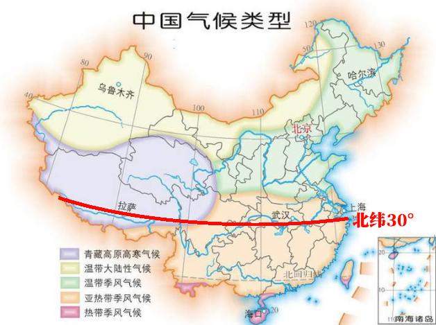 中国北纬30度路线图图片