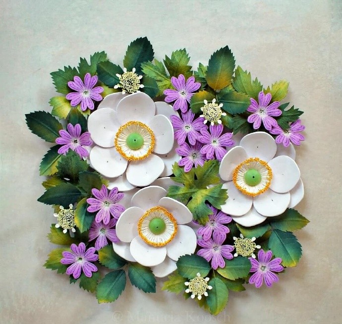 纸浮雕花卉作品图片图片