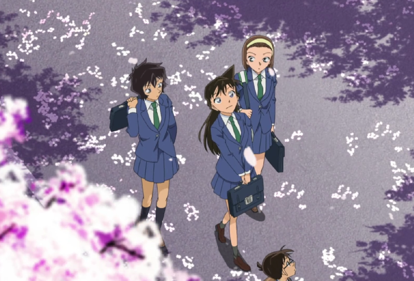 名侦探柯南樱花飘落的唯美瞬间:兰如天使,平次的初恋美到没朋友