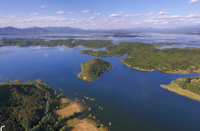 航拍北京最大饮用水源供应地——密云水库