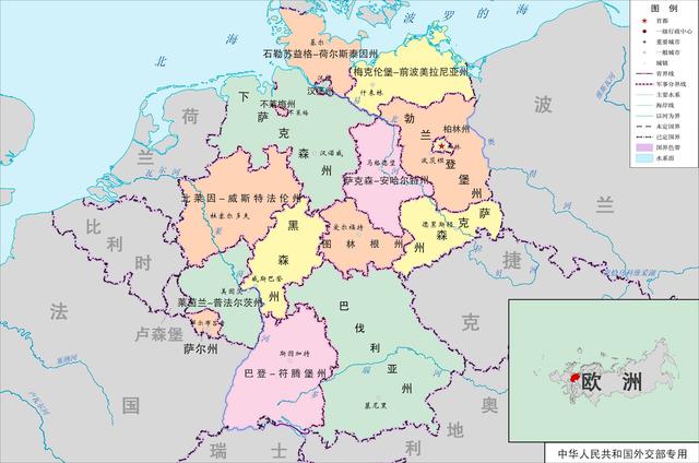 德国统一前地图图片