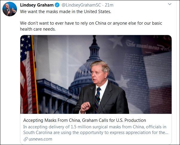 #推荐#现场看中国来的口罩卸货，美参议员：想要美国制造的口罩