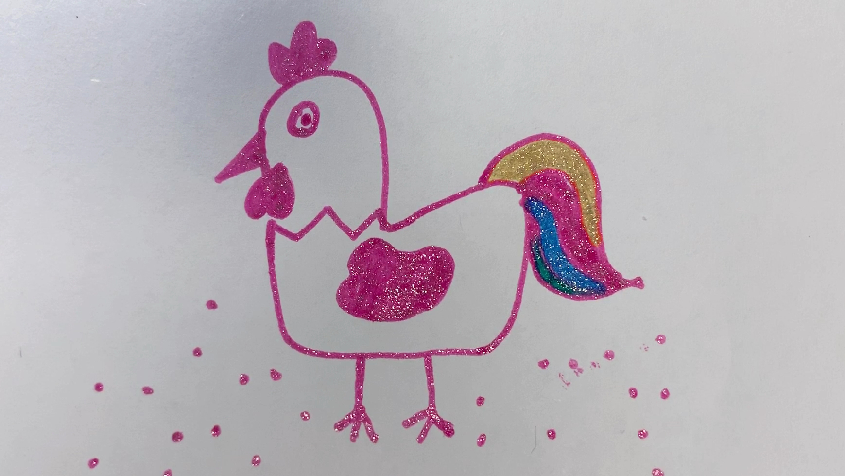 公鸡简笔画,公鸡打鸣