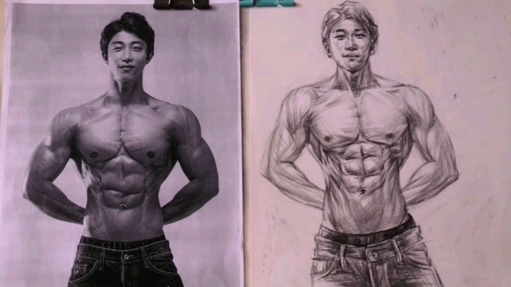 五一宅家画画 人体肌肉结构素描