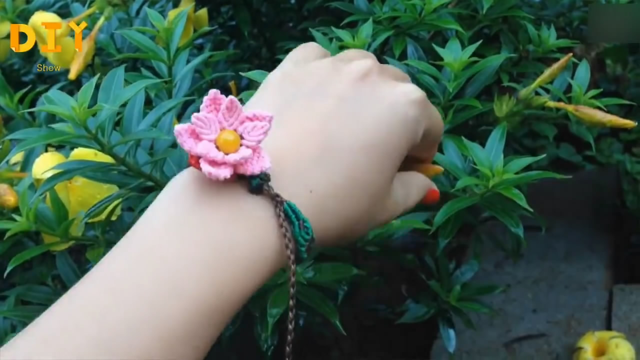 首饰编织diy,莲花手镯的绳编过程,非常漂亮(图片展示3-1)