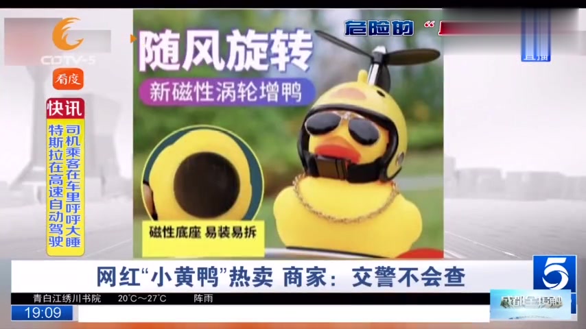 网红“小黄鸭”走红市场,样子虽萌但危及驾驶安全,交警加强整治