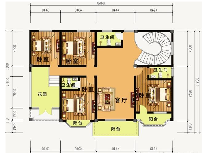 两款带旋转楼梯的农村自建别墅,至少6间卧室很实用