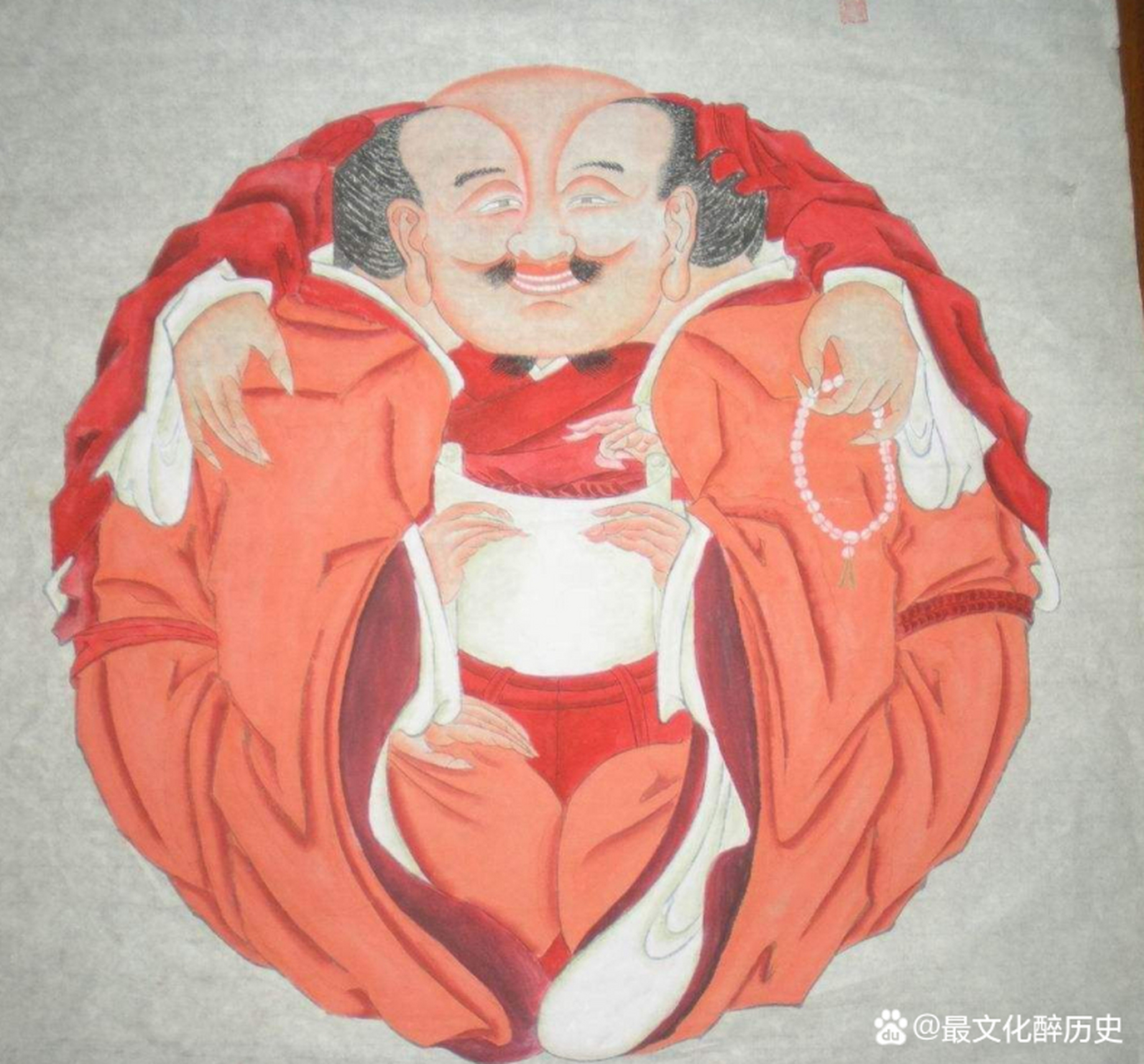 《一团和气图》是成化帝朱见深的工笔人物画,为北京故宫博物院馆藏