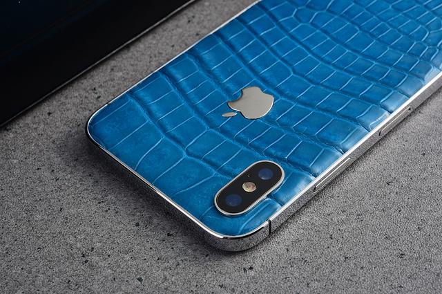 太土豪!蓝色鳄鱼皮限量版iphone x上手,开箱的瞬间吓到我了!