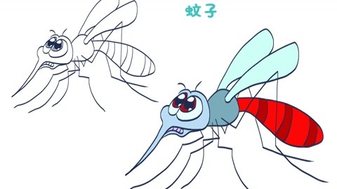 讨人厌小蚊子,如何画它的简笔画