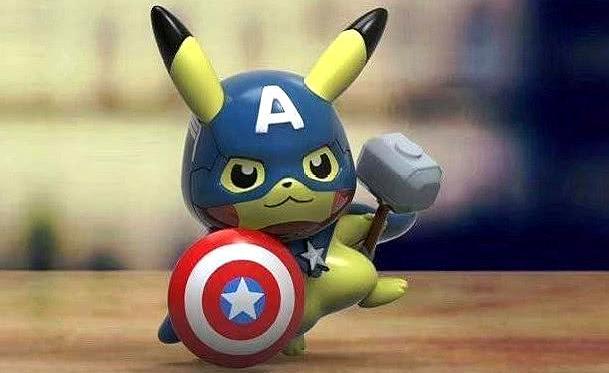 《复联4》当皮卡丘变身超级英雄,美队太萌太可爱,灭霸超霸气!
