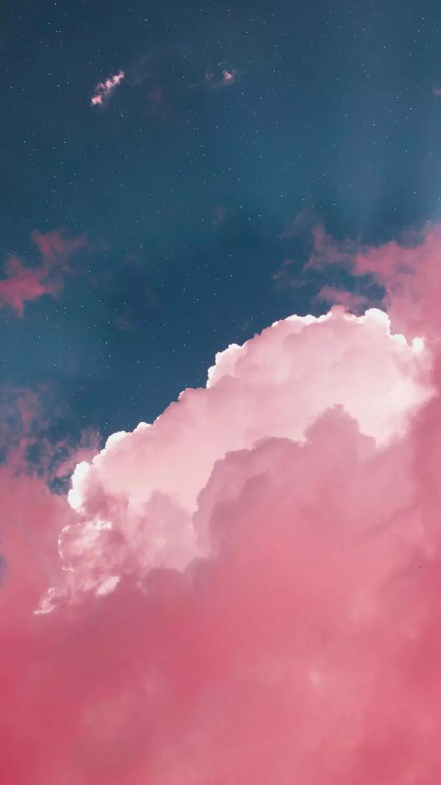 粉蓝色天空的壁纸,真的好浪漫 (*▽*)