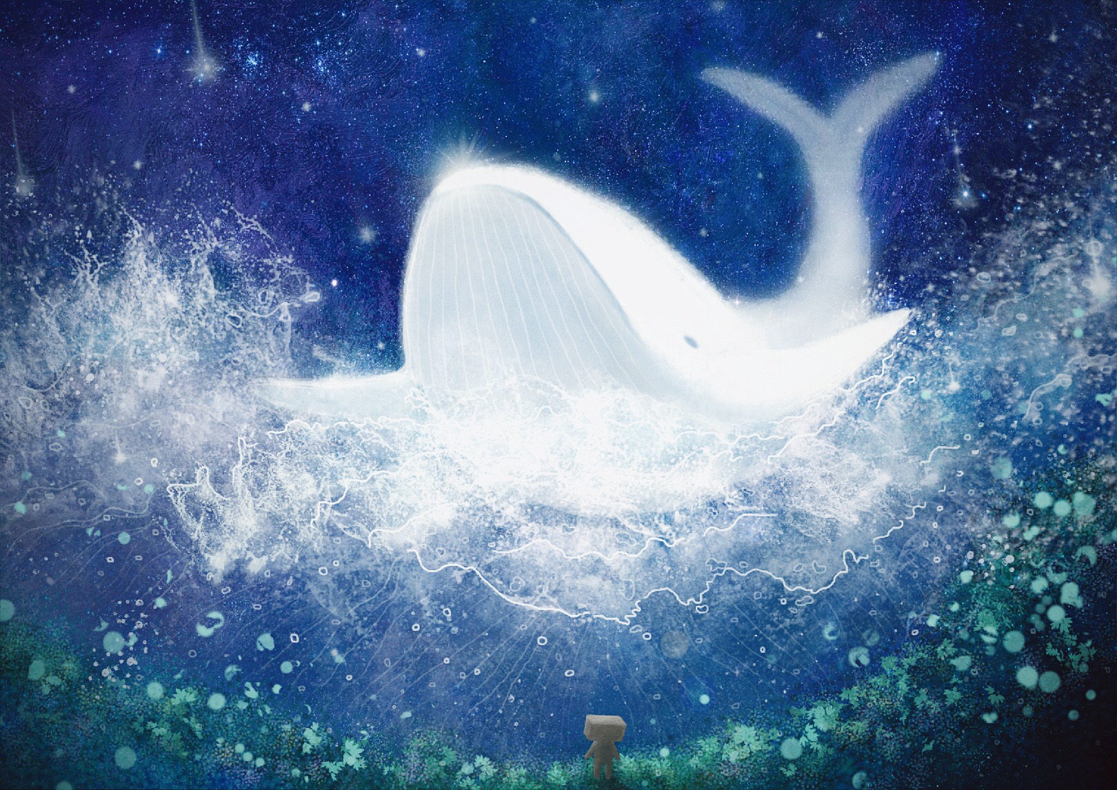 鲸鱼系列插画图集:每个人都是海里活着的大鱼,人生就是航越大海