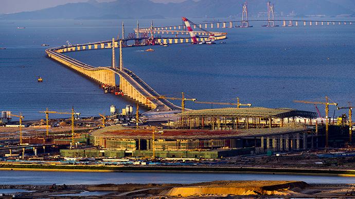 建设中的港珠澳大桥