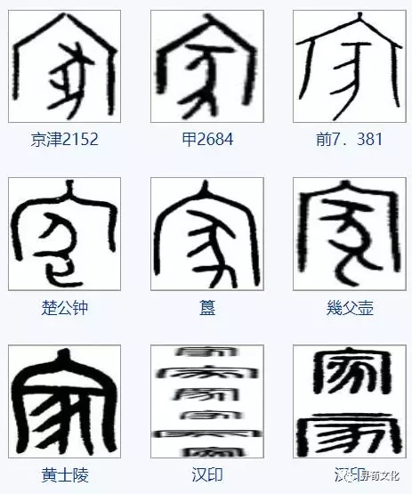家姓汉字书法演变过程和家氏姓氏起源荀卿庠整理