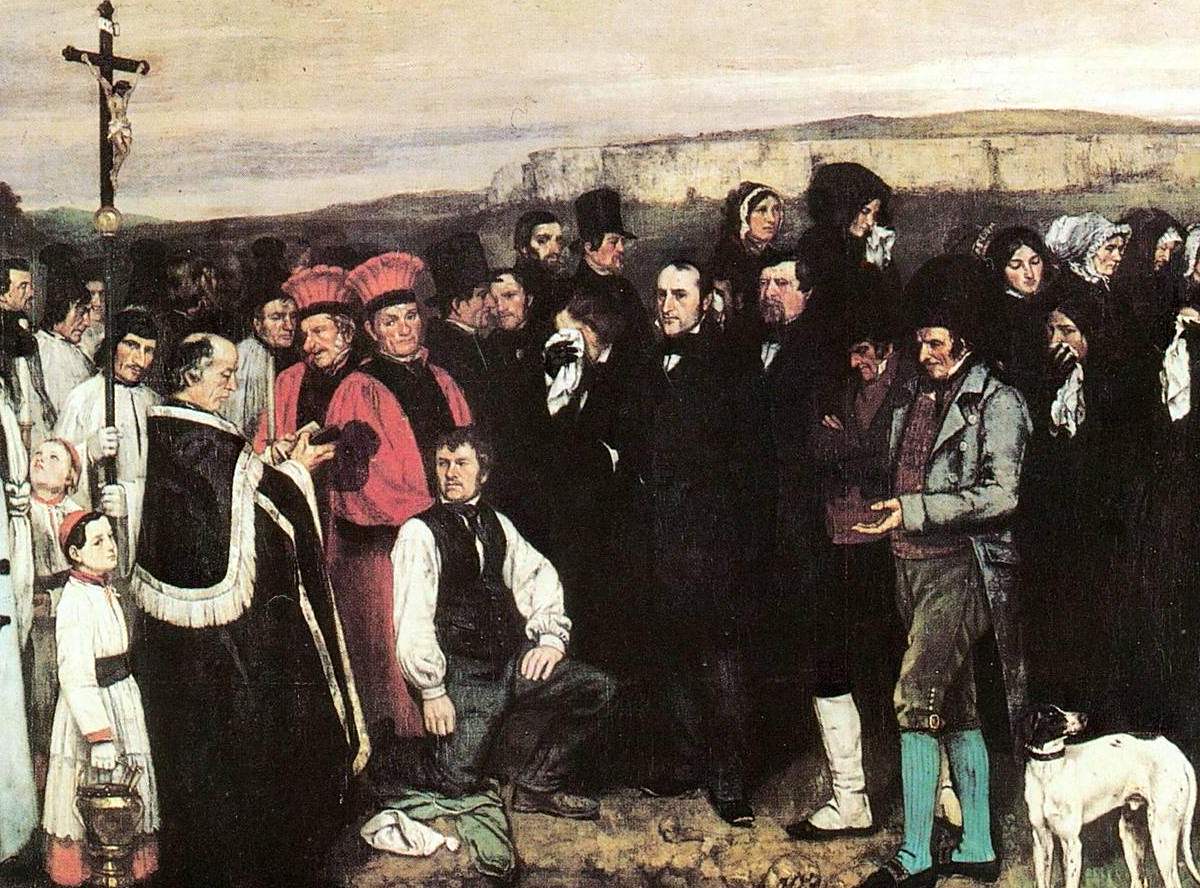 《奥南的葬礼》,1849年,315×668cm