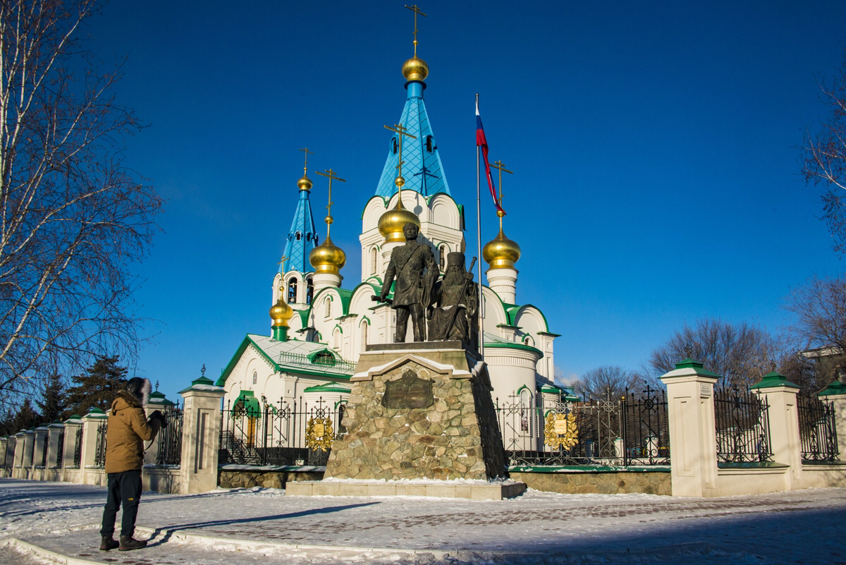 俄罗斯布拉戈维申斯克市的东正教堂