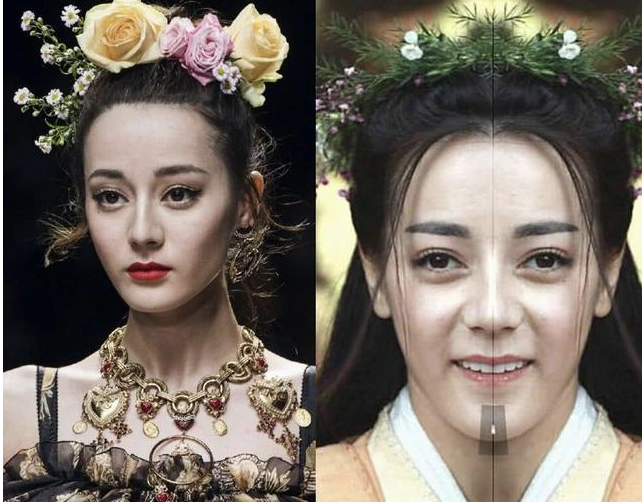 当明星半边脸对称组合,热巴宋祖儿认不出,只有她和本人最像