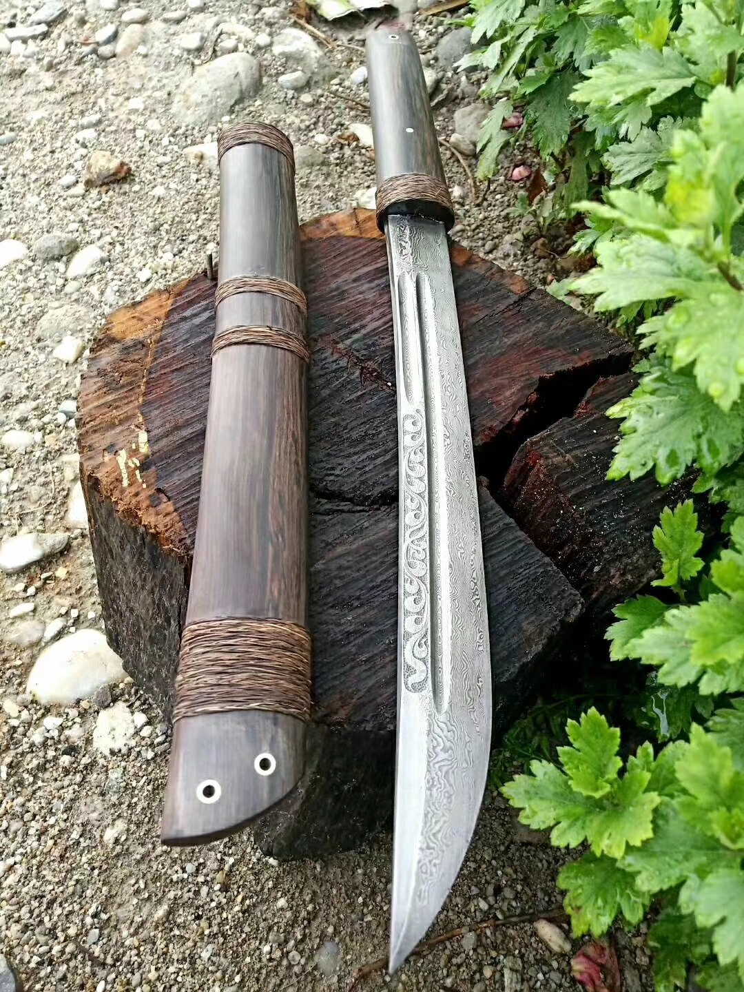 野生棕丝固定刀鞘