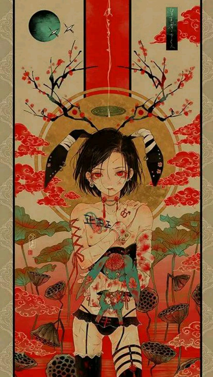 壺也tsubonar的日式古风插画