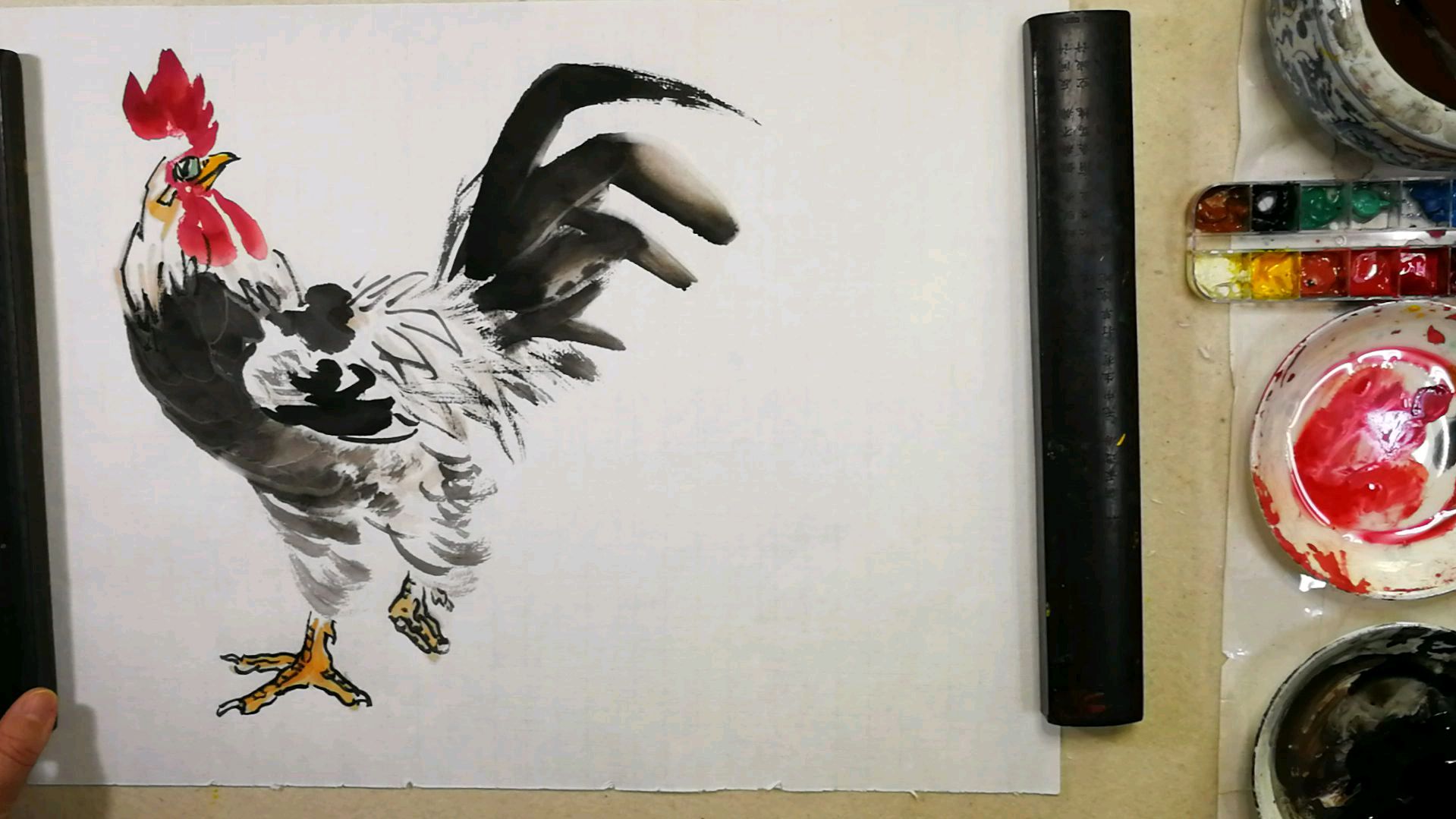 第三章大公鸡的画法。第二节3公鸡的完整画法