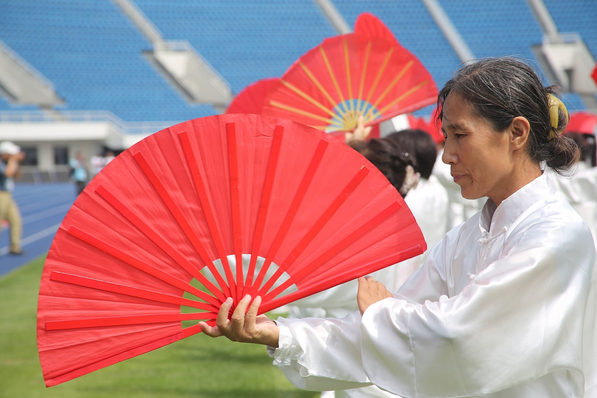 武术扇子是具有技巧和表演风格的中国传统武术器械.