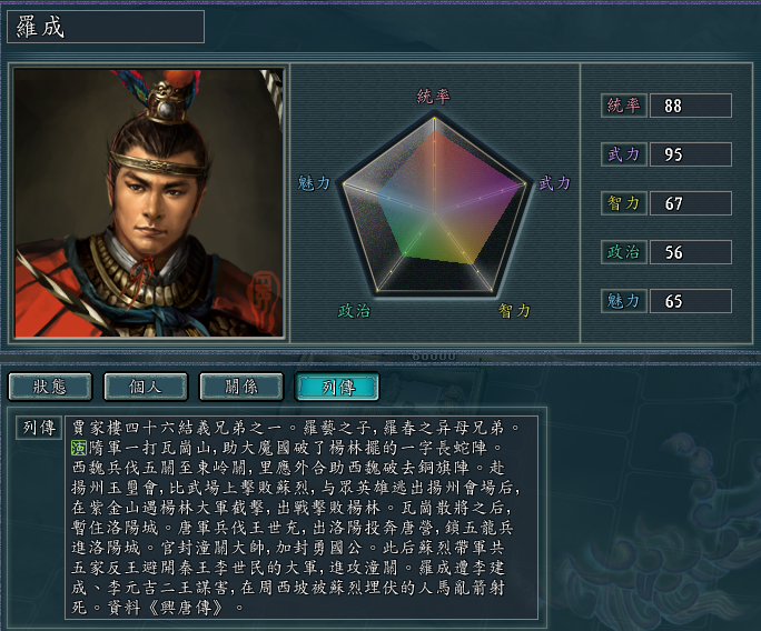 《三国志11》隋唐mod里,能和罗成不分上下的名将,你认识几个?