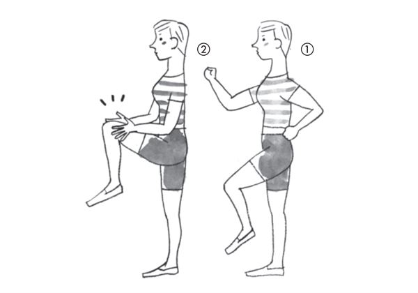 以总共进行1520分钟为目标. 动作①/行进:从原地踏步开始.